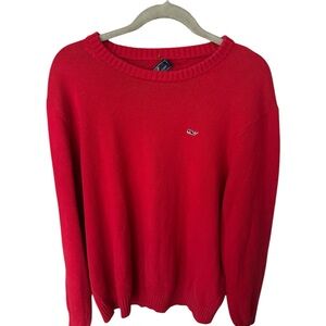 Vineyard Vines Men's Red Knit Crew Neck M